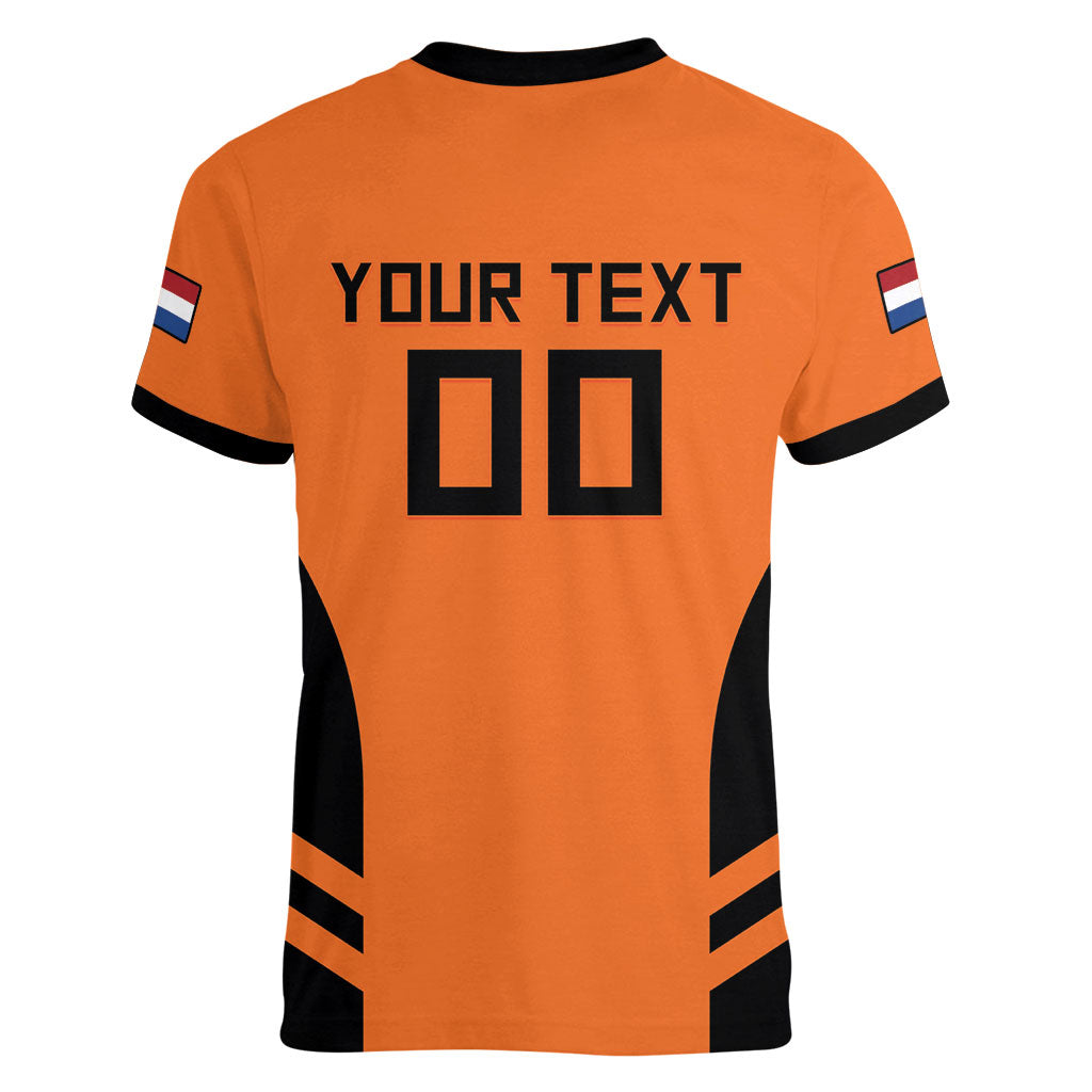 Custom Netherlands Football 2026 Women V-Neck T-Shirt Oranje Lion Special Style