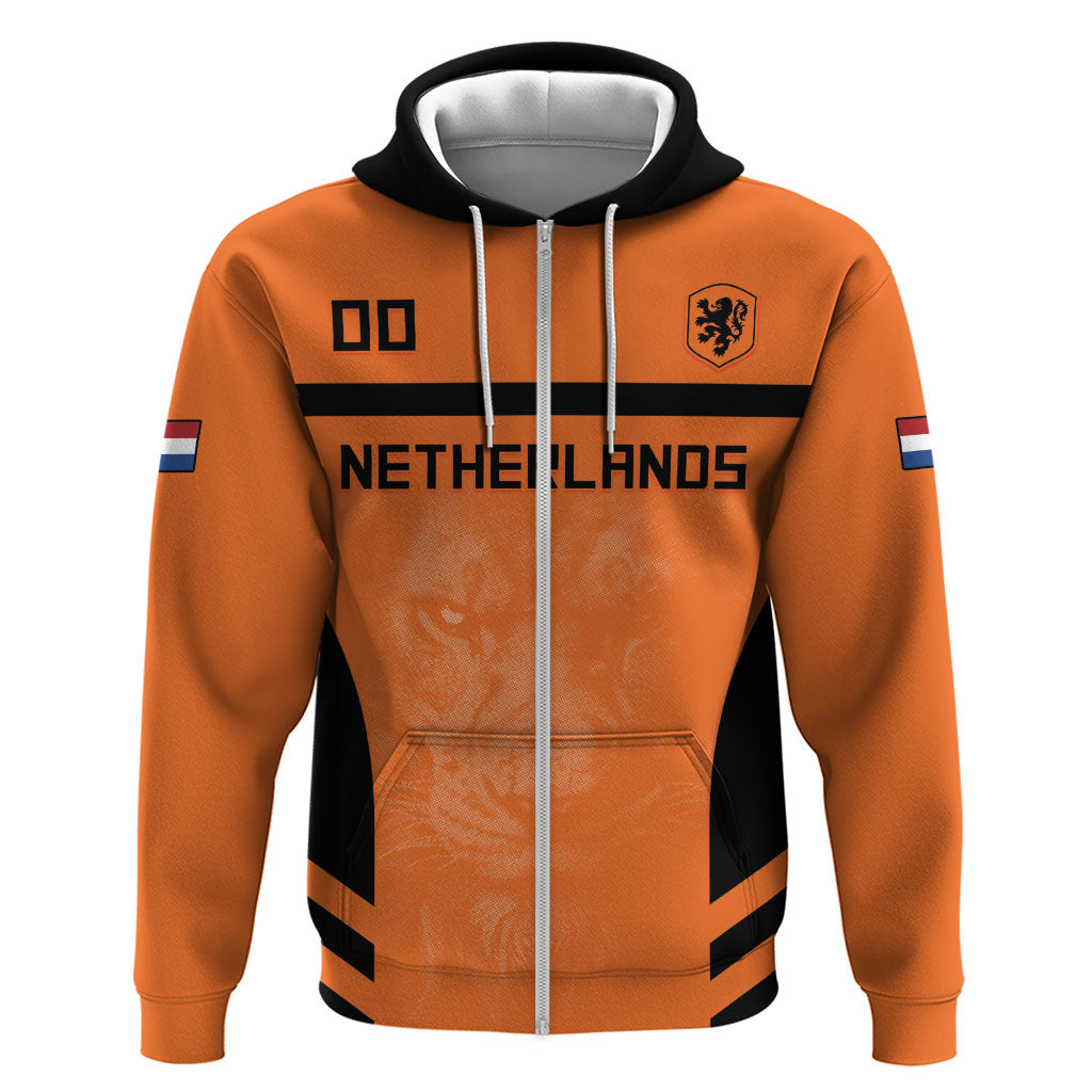Custom Netherlands Football 2026 Zip Hoodie Oranje Lion Special Style