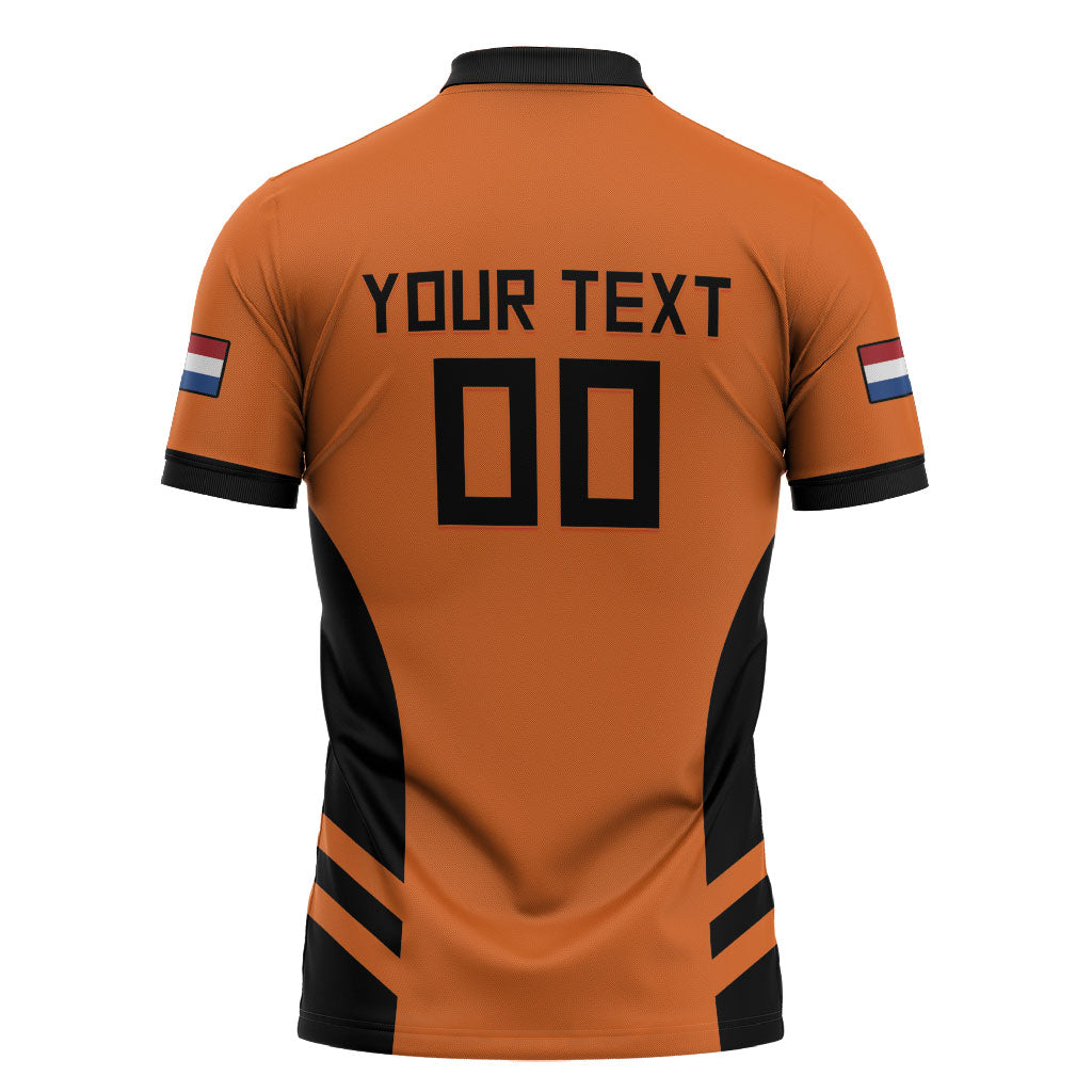 Custom Netherlands Football 2026 Zipper Polo Shirt Oranje Lion Special Style