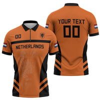 Custom Netherlands Football 2026 Zipper Polo Shirt Oranje Lion Special Style