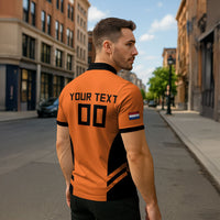 Custom Netherlands Football 2026 Zipper Polo Shirt Oranje Lion Special Style