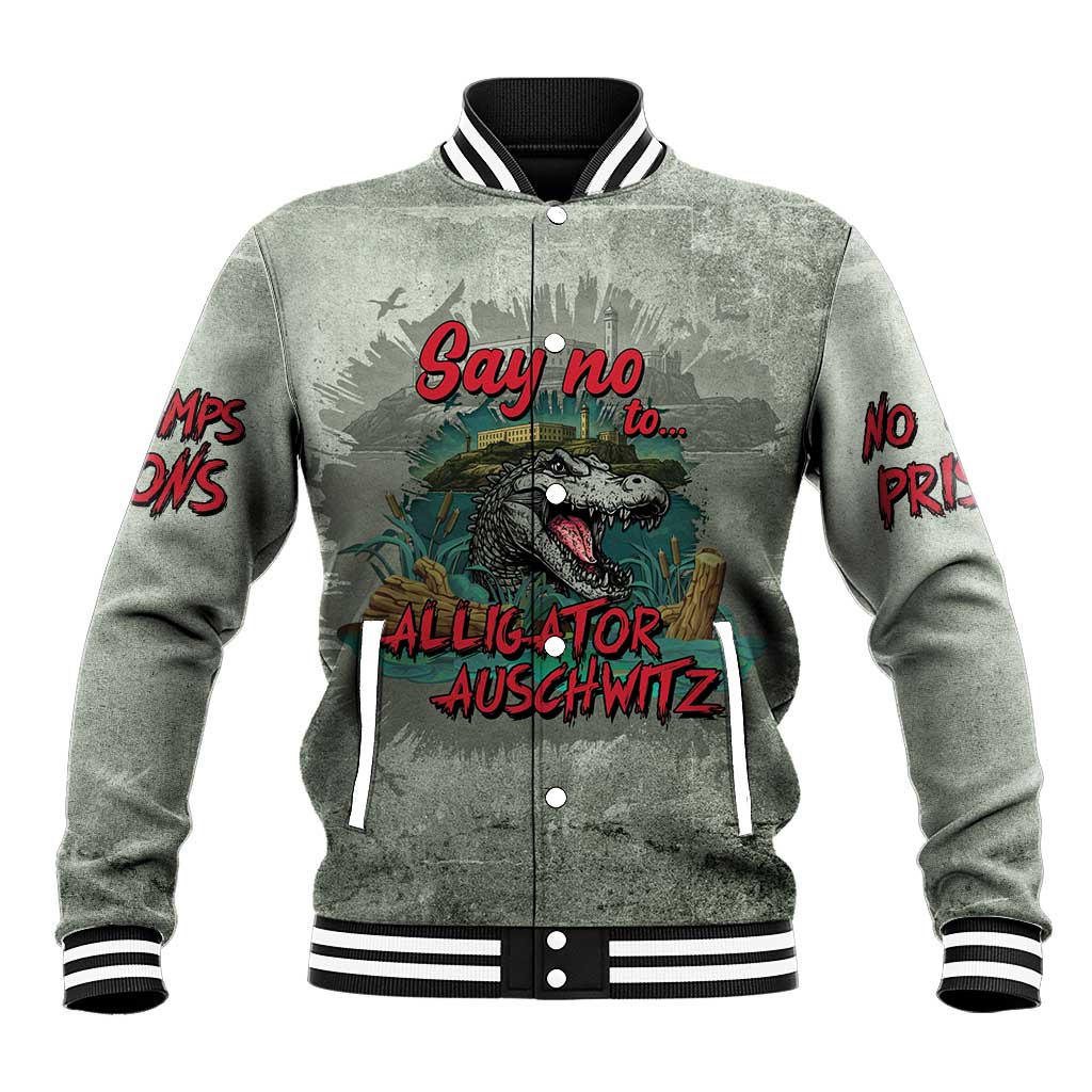 Say No To Alligator Auschwitz Baseball Jacket - Wonder Print Shop