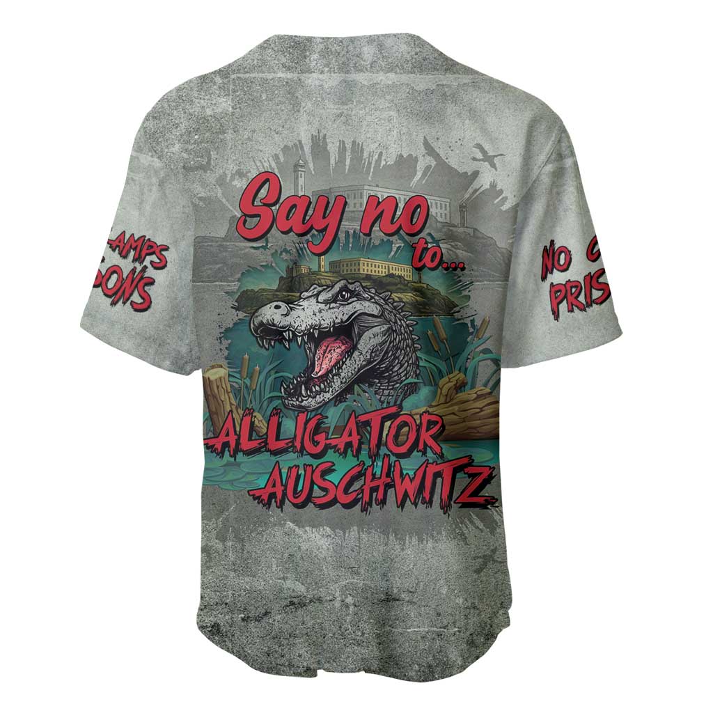 Say No To Alligator Auschwitz Baseball Jersey - Wonder Print Shop