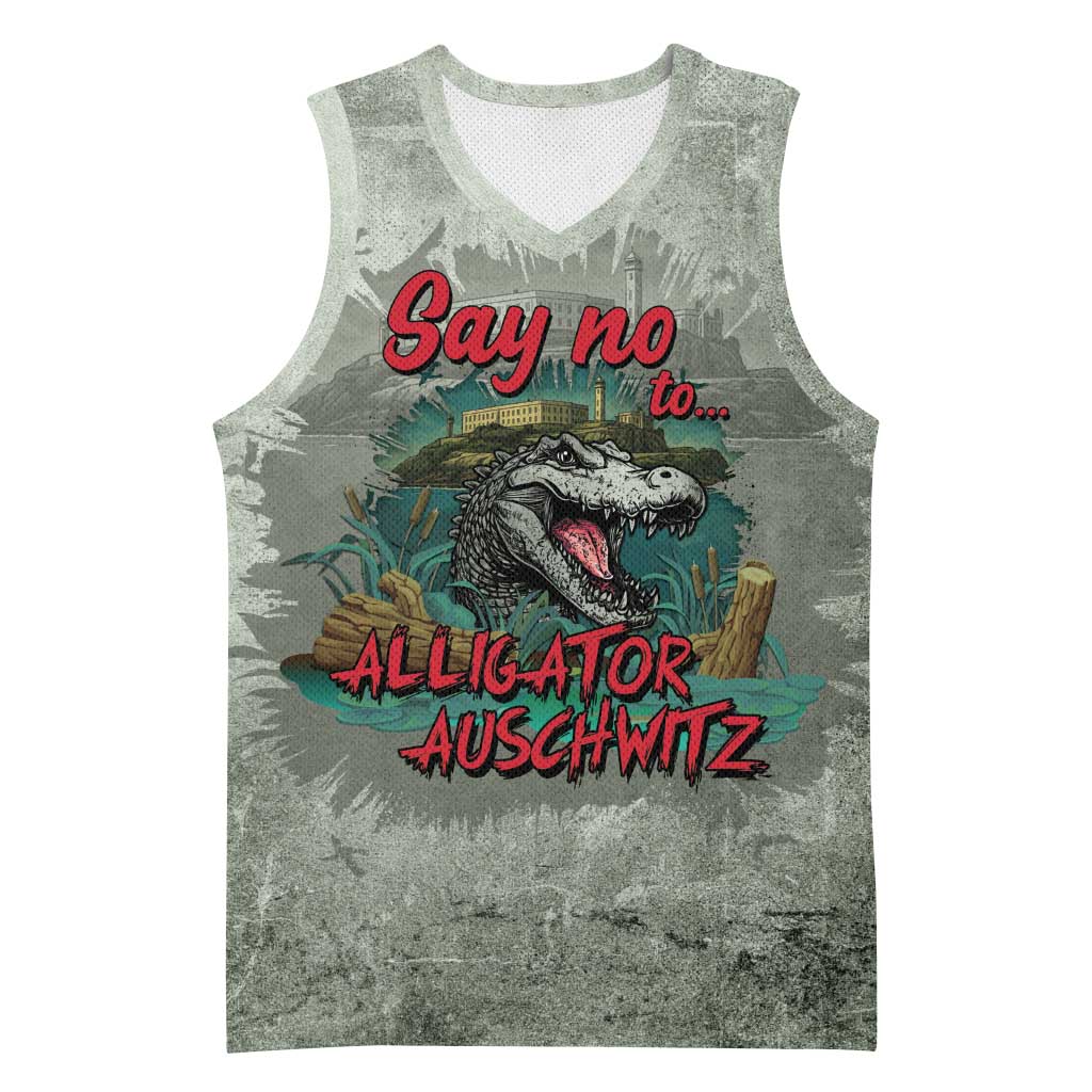 Say No To Alligator Auschwitz Basketball Jersey - Wonder Print Shop