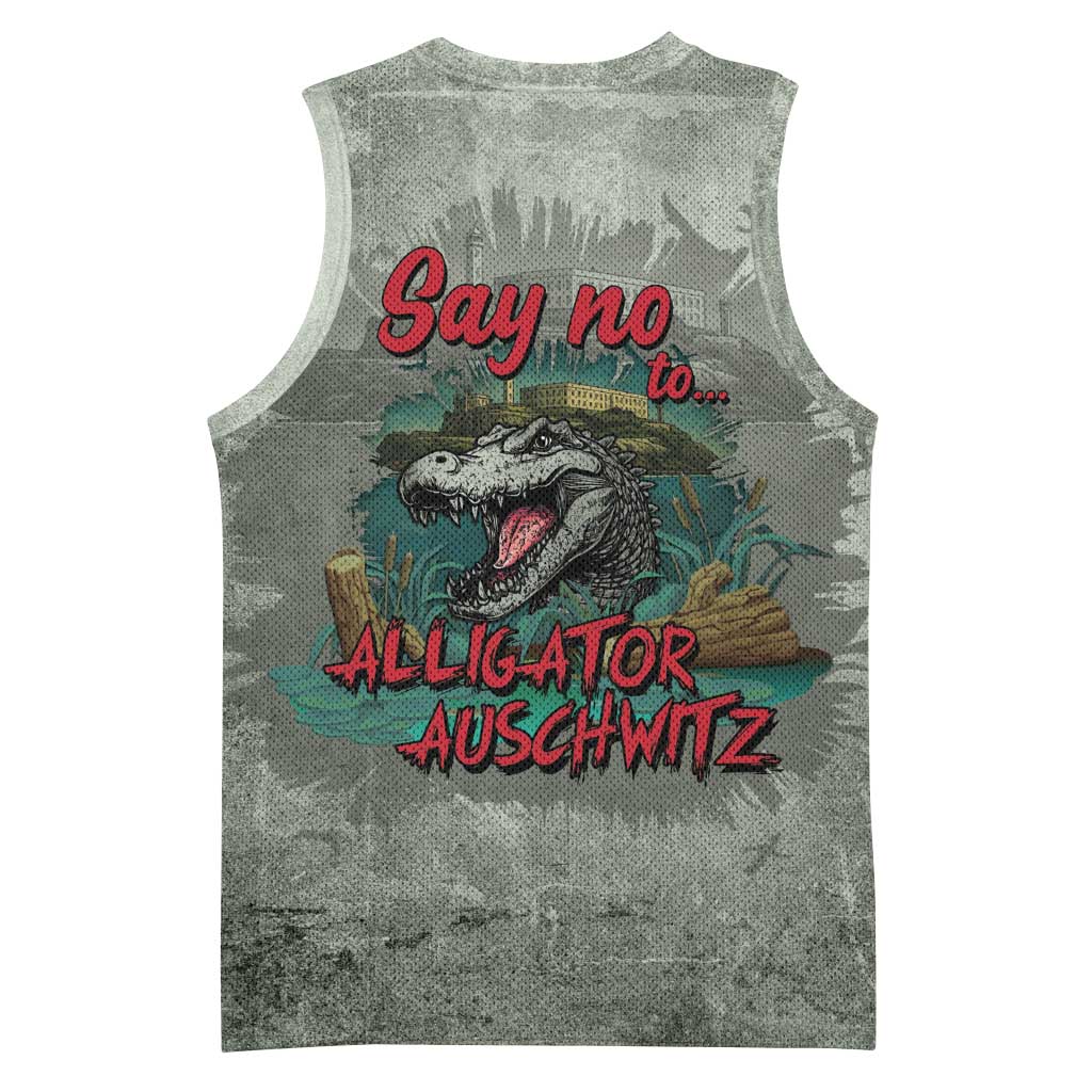 Say No To Alligator Auschwitz Basketball Jersey - Wonder Print Shop