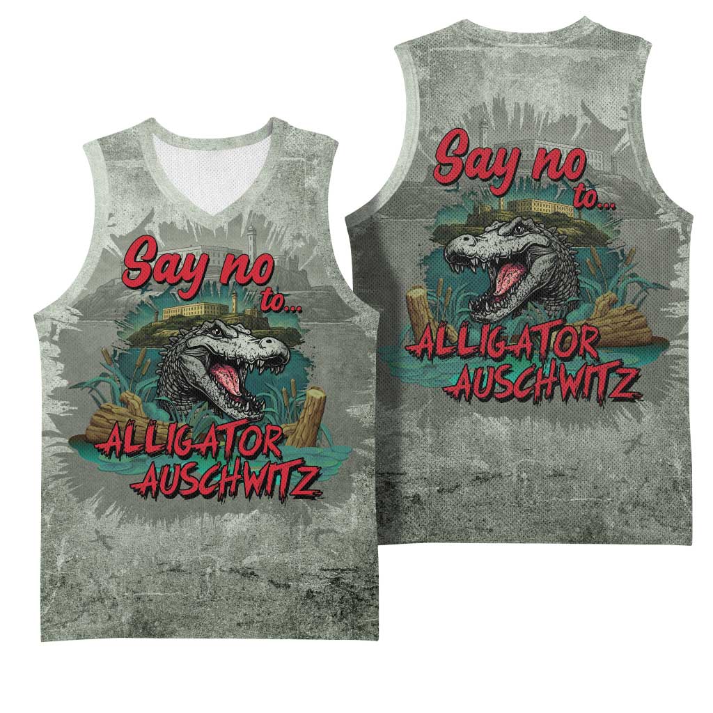 Say No To Alligator Auschwitz Basketball Jersey - Wonder Print Shop