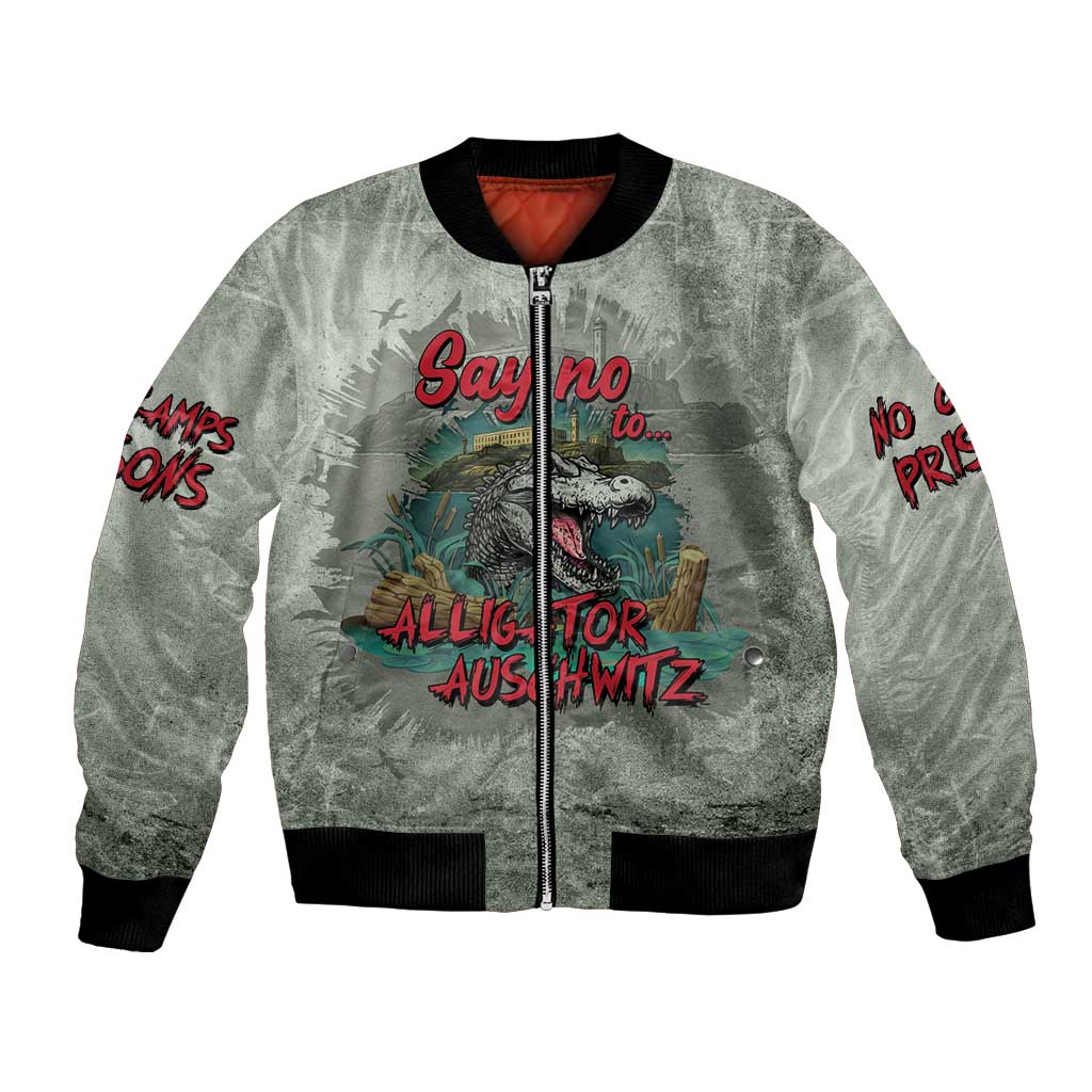 Say No To Alligator Auschwitz Bomber Jacket - Wonder Print Shop