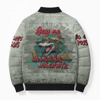 Say No To Alligator Auschwitz Bomber Puffer Jacket - Wonder Print Shop