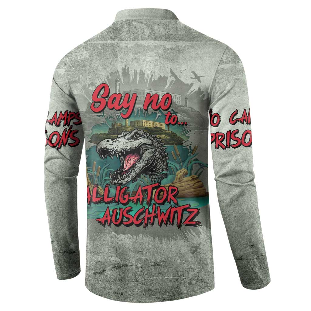 Say No To Alligator Auschwitz Button Sweatshirt - Wonder Print Shop