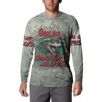 Say No To Alligator Auschwitz Button Sweatshirt - Wonder Print Shop