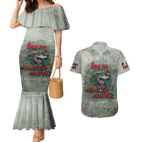 Say No To Alligator Auschwitz Couples Matching Mermaid Dress and Hawaiian Shirt - Wonder Print Shop