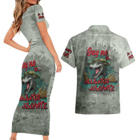 Say No To Alligator Auschwitz Couples Matching Short Sleeve Bodycon Dress and Hawaiian Shirt - Wonder Print Shop