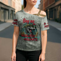 Say No To Alligator Auschwitz Cross Shoulder Shirt - Wonder Print Shop