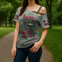 Say No To Alligator Auschwitz Cross Shoulder Shirt - Wonder Print Shop