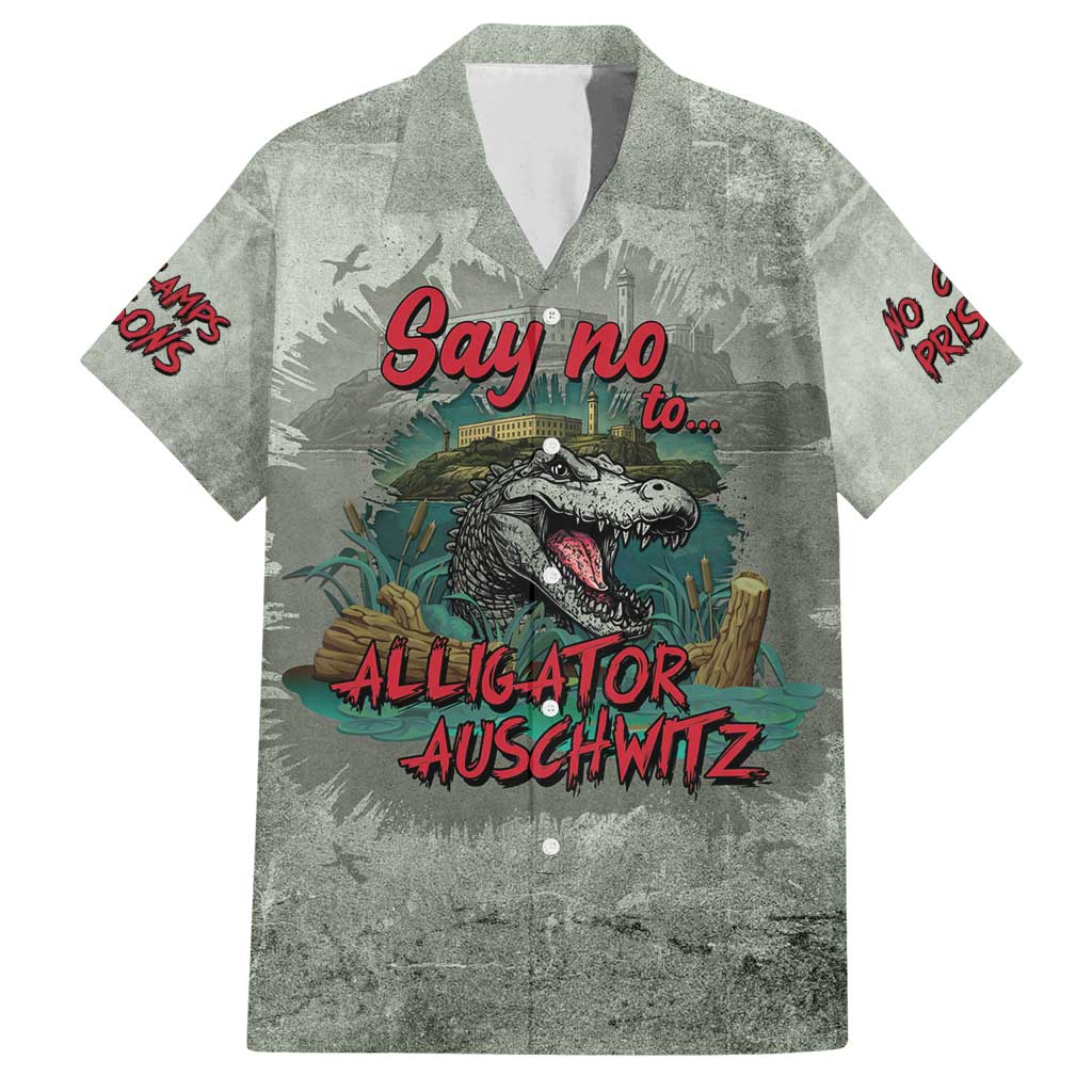 Say No To Alligator Auschwitz Family Matching Long Sleeve Bodycon Dress and Hawaiian Shirt - Wonder Print Shop