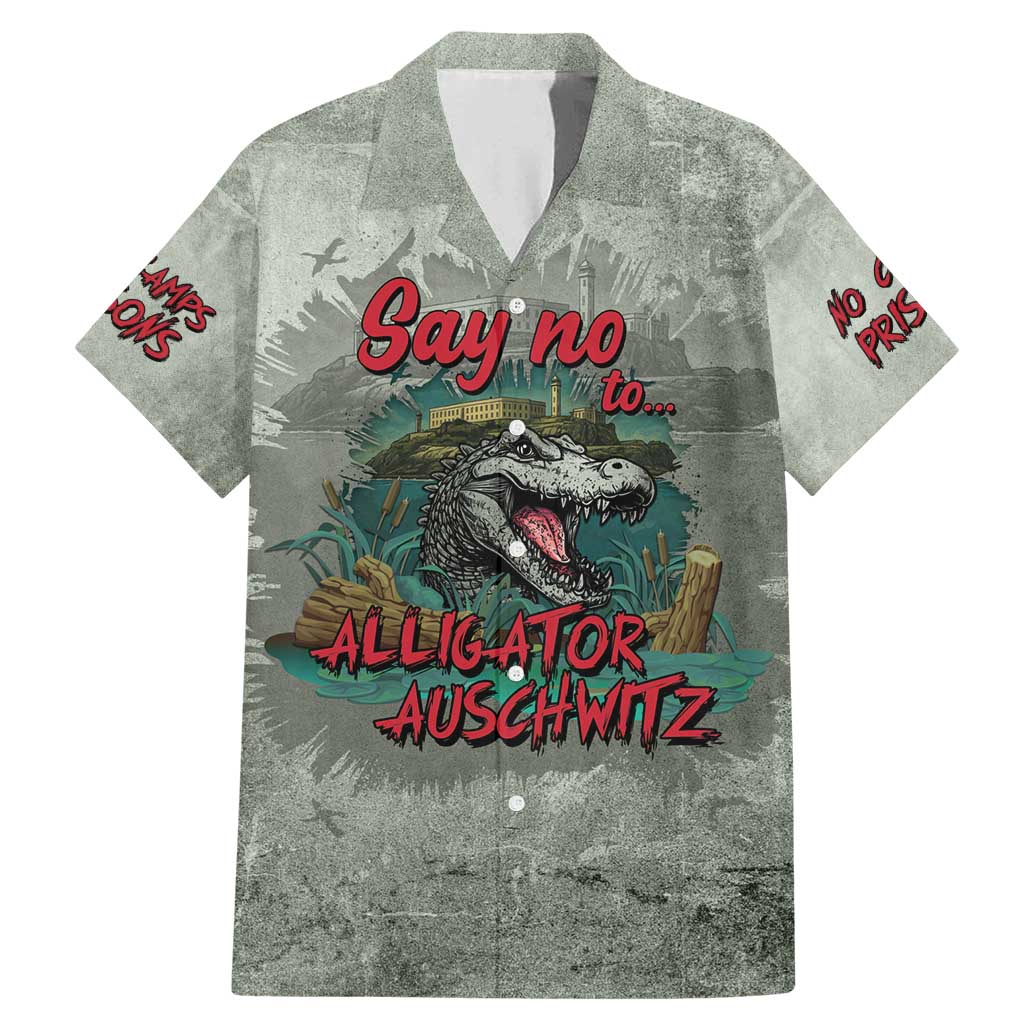 Say No To Alligator Auschwitz Family Matching Mermaid Dress and Hawaiian Shirt - Wonder Print Shop
