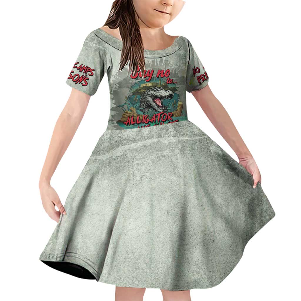 Say No To Alligator Auschwitz Family Matching Off Shoulder Short Dress and Hawaiian Shirt - Wonder Print Shop