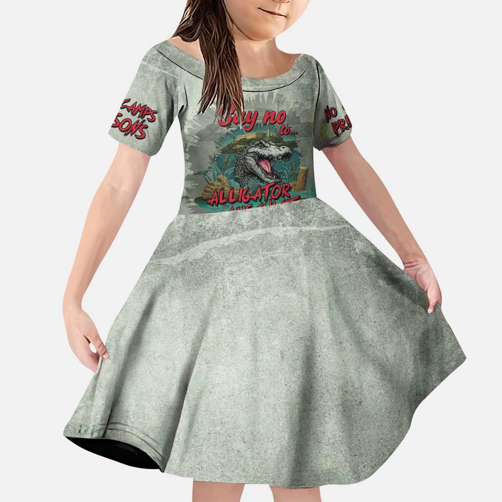 Say No To Alligator Auschwitz Family Matching Puletasi and Hawaiian Shirt - Wonder Print Shop