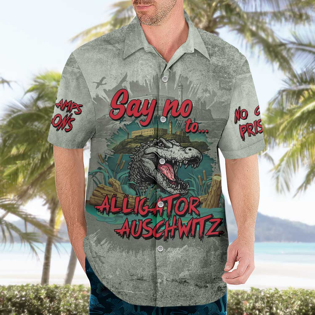 Say No To Alligator Auschwitz Hawaiian Shirt - Wonder Print Shop