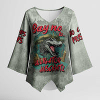 Say No To Alligator Auschwitz Kimono Sleeve Blouse - Wonder Print Shop
