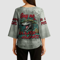 Say No To Alligator Auschwitz Kimono Sleeve Blouse - Wonder Print Shop