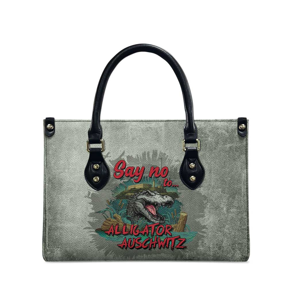 Say No To Alligator Auschwitz Leather Bag - Wonder Print Shop