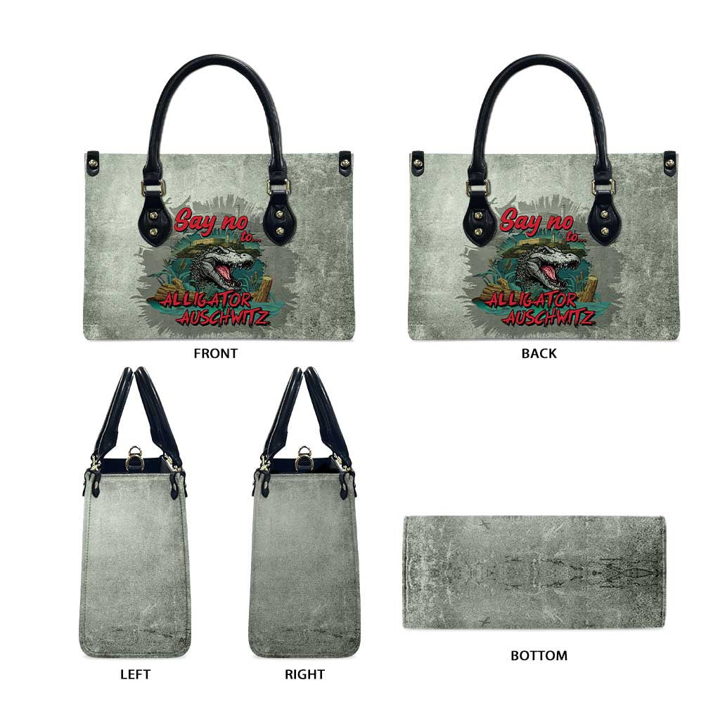 Say No To Alligator Auschwitz Leather Bag - Wonder Print Shop