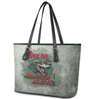 Say No To Alligator Auschwitz Leather Tote Bag - Wonder Print Shop