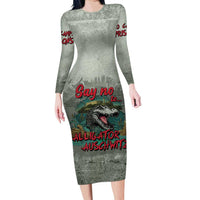 Say No To Alligator Auschwitz Long Sleeve Bodycon Dress - Wonder Print Shop