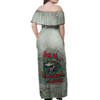 Say No To Alligator Auschwitz Off Shoulder Maxi Dress - Wonder Print Shop