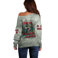 Say No To Alligator Auschwitz Off Shoulder Sweater - Wonder Print Shop
