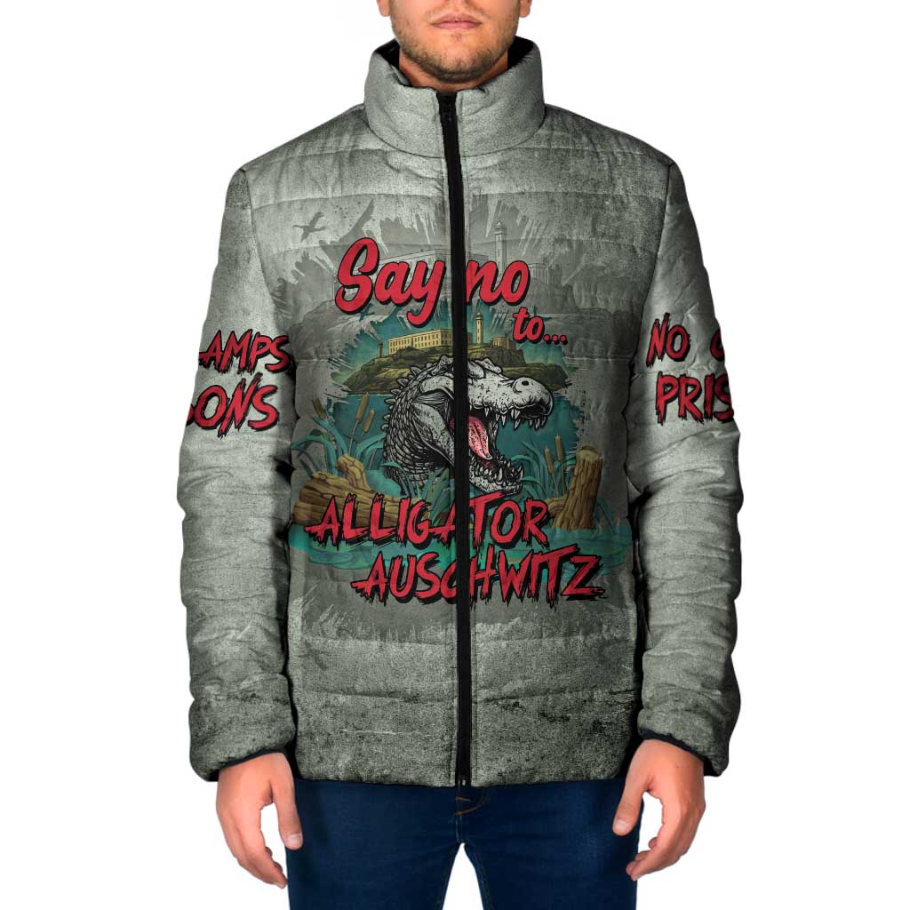 Say No To Alligator Auschwitz Padded Jacket - Wonder Print Shop