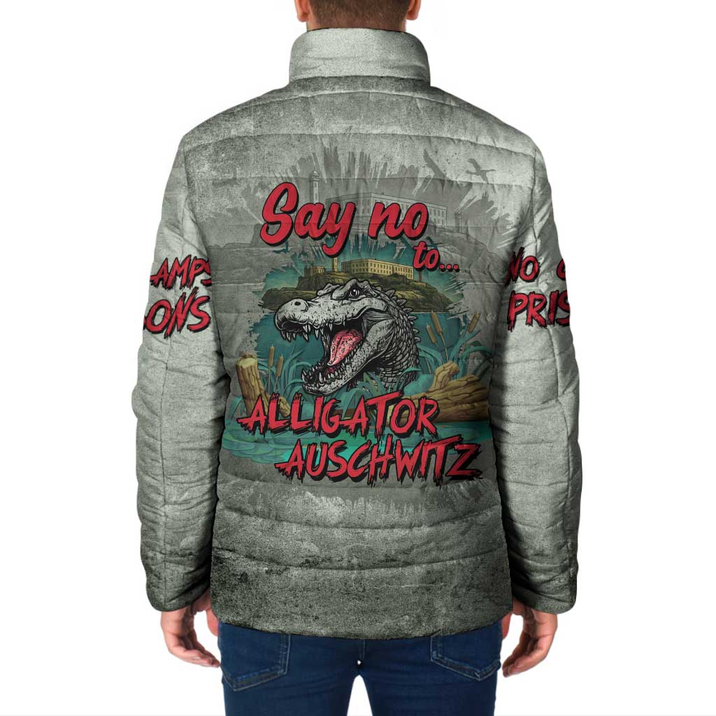 Say No To Alligator Auschwitz Padded Jacket - Wonder Print Shop