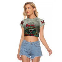 Say No To Alligator Auschwitz Raglan Cropped T Shirt - Wonder Print Shop