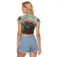 Say No To Alligator Auschwitz Raglan Cropped T Shirt - Wonder Print Shop