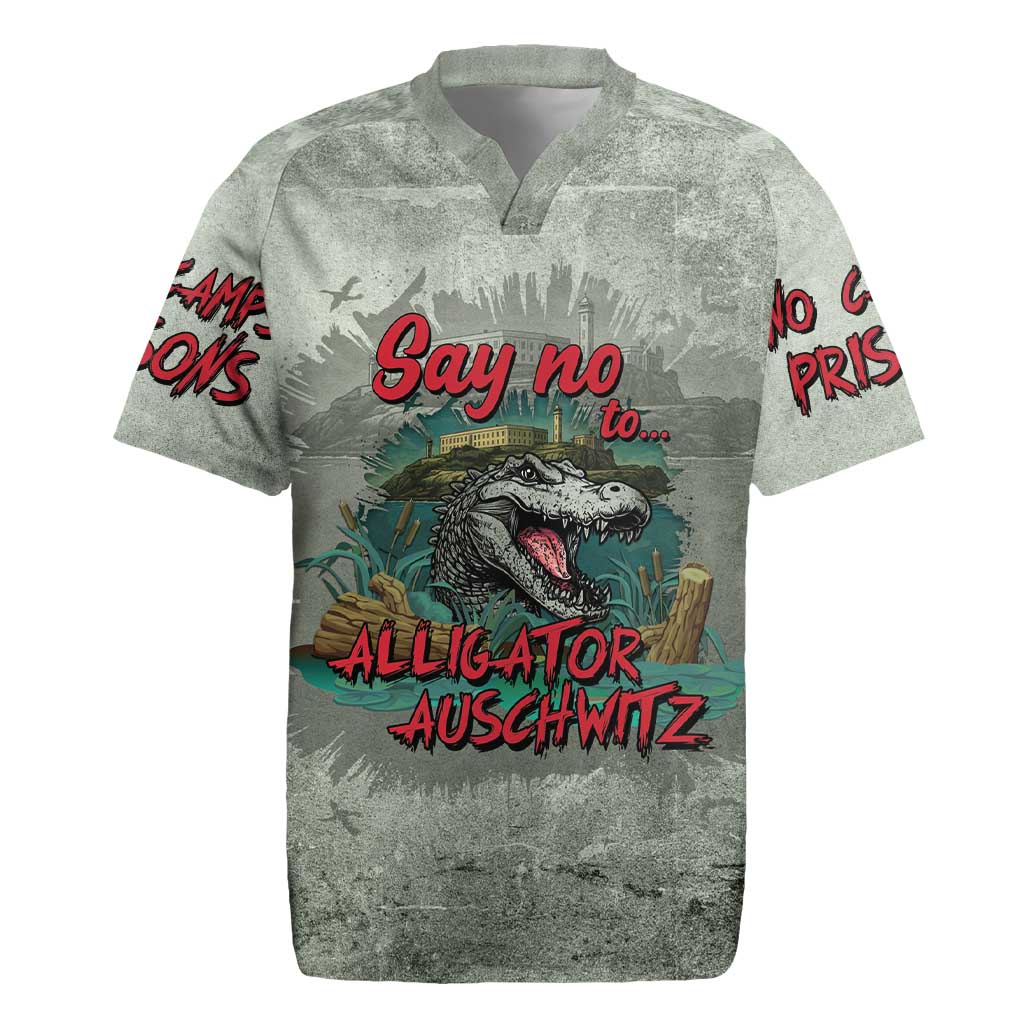 Say No To Alligator Auschwitz Rugby Jersey - Wonder Print Shop