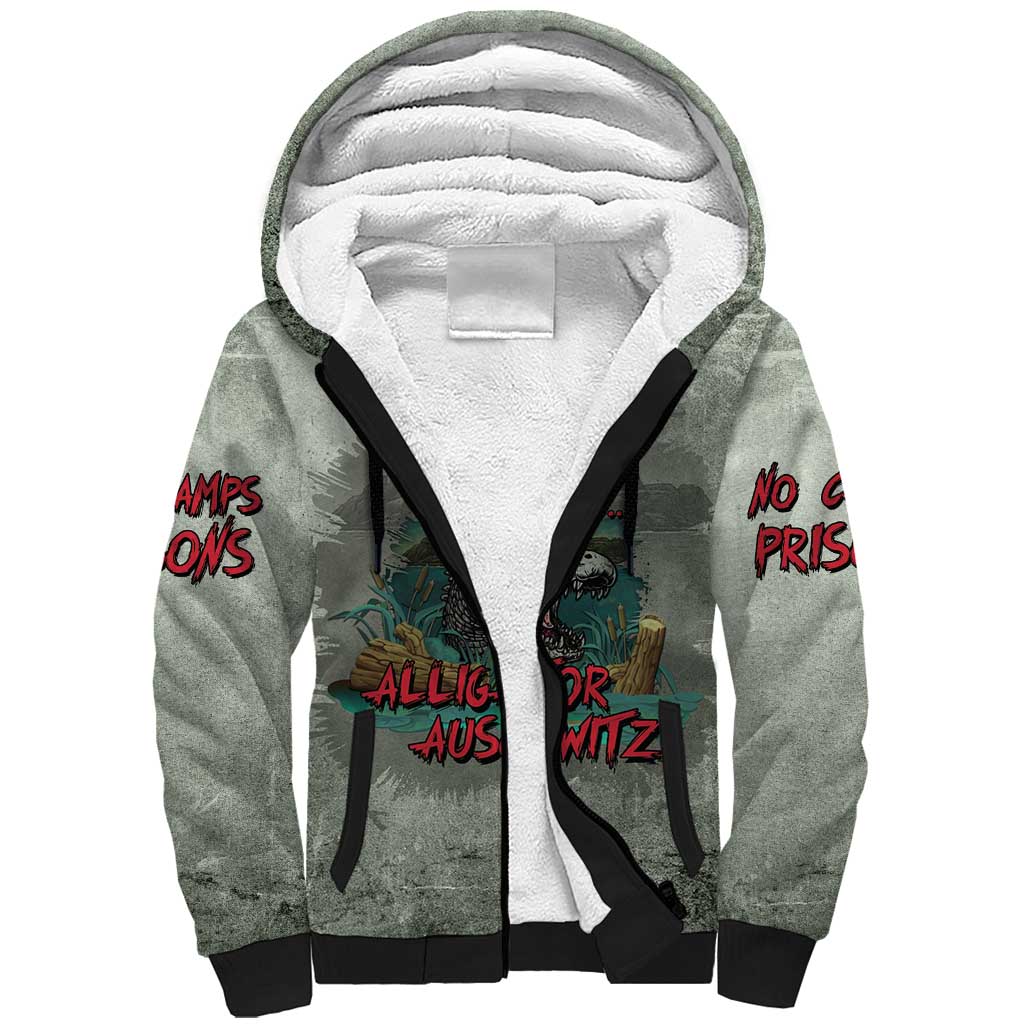 Say No To Alligator Auschwitz Sherpa Hoodie - Wonder Print Shop