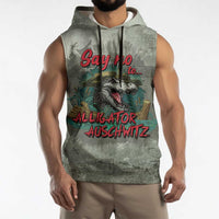 Say No To Alligator Auschwitz Sleeveless Hoodie - Wonder Print Shop
