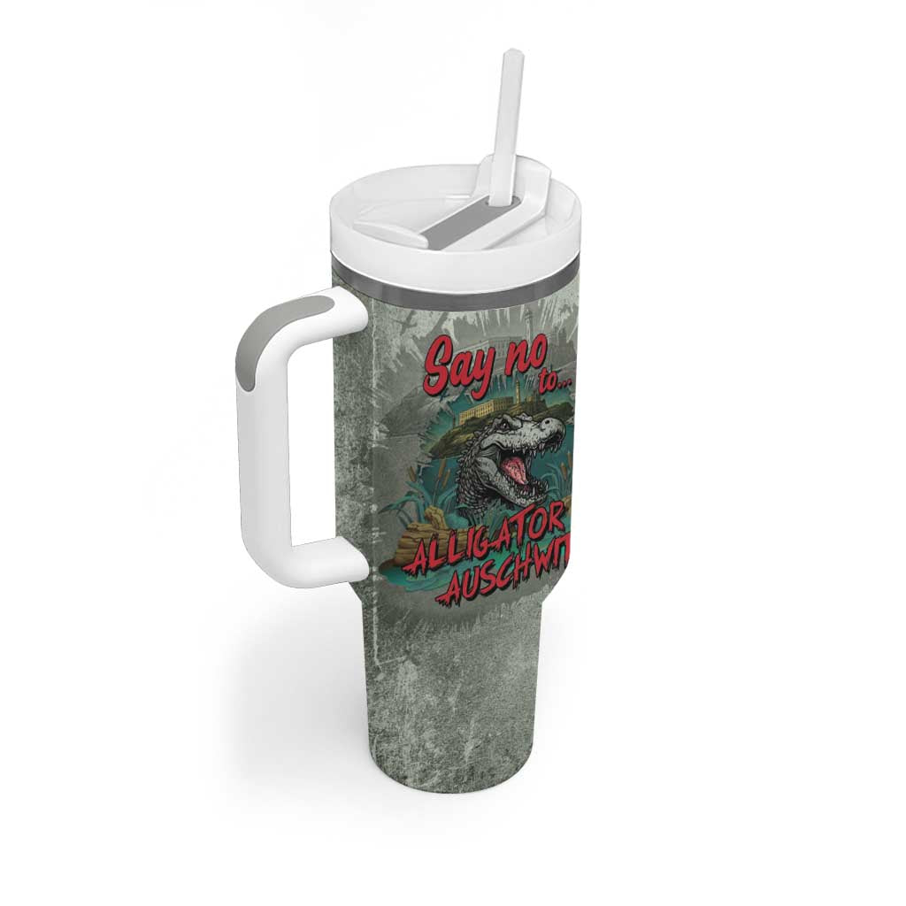 Say No To Alligator Auschwitz Tumbler With Handle - Wonder Print Shop