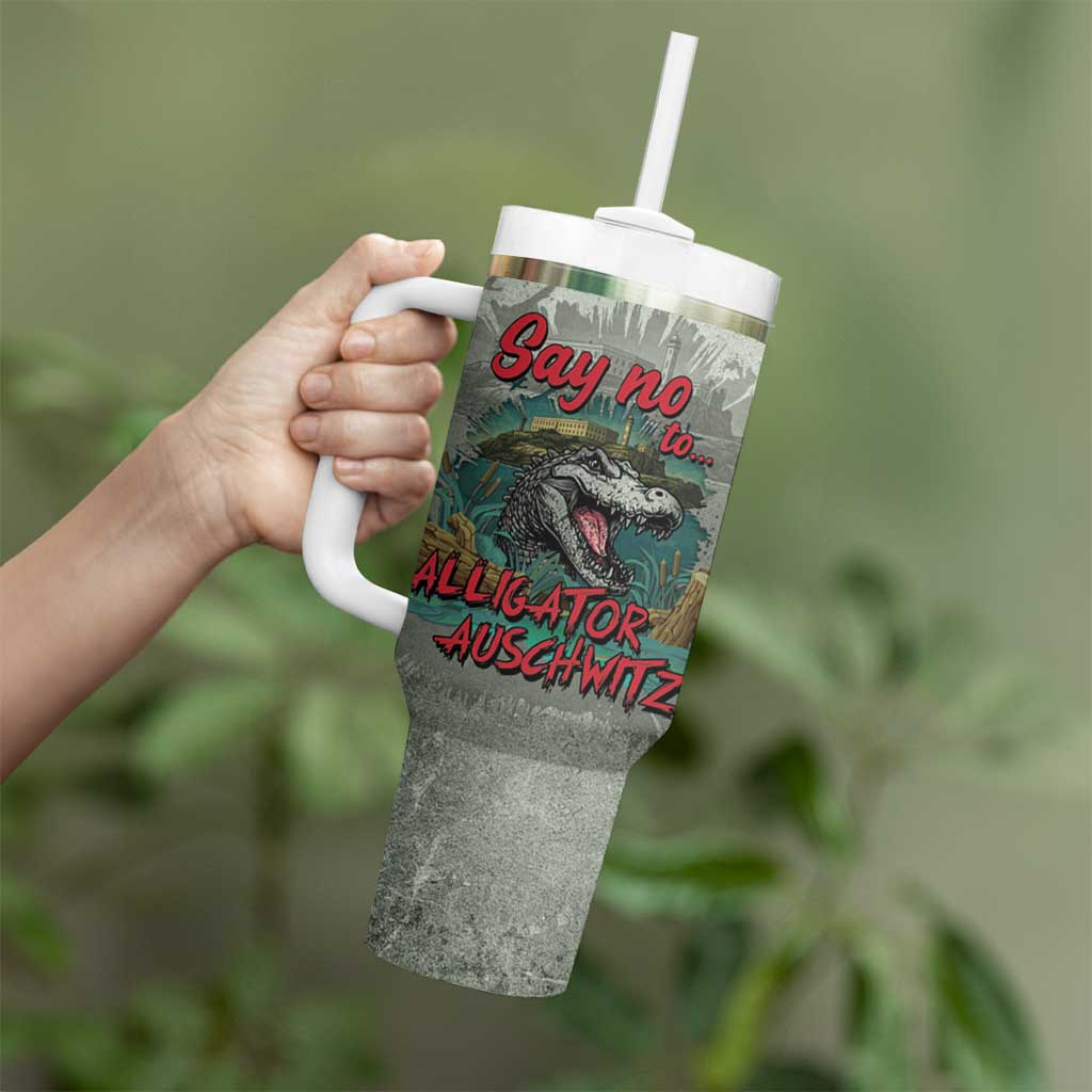 Say No To Alligator Auschwitz Tumbler With Handle - Wonder Print Shop