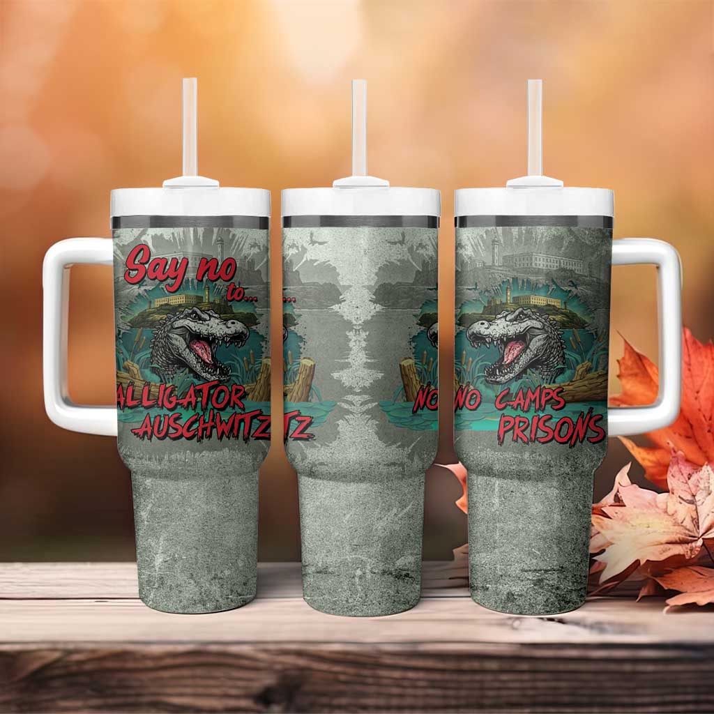 Say No To Alligator Auschwitz Tumbler With Handle - Wonder Print Shop