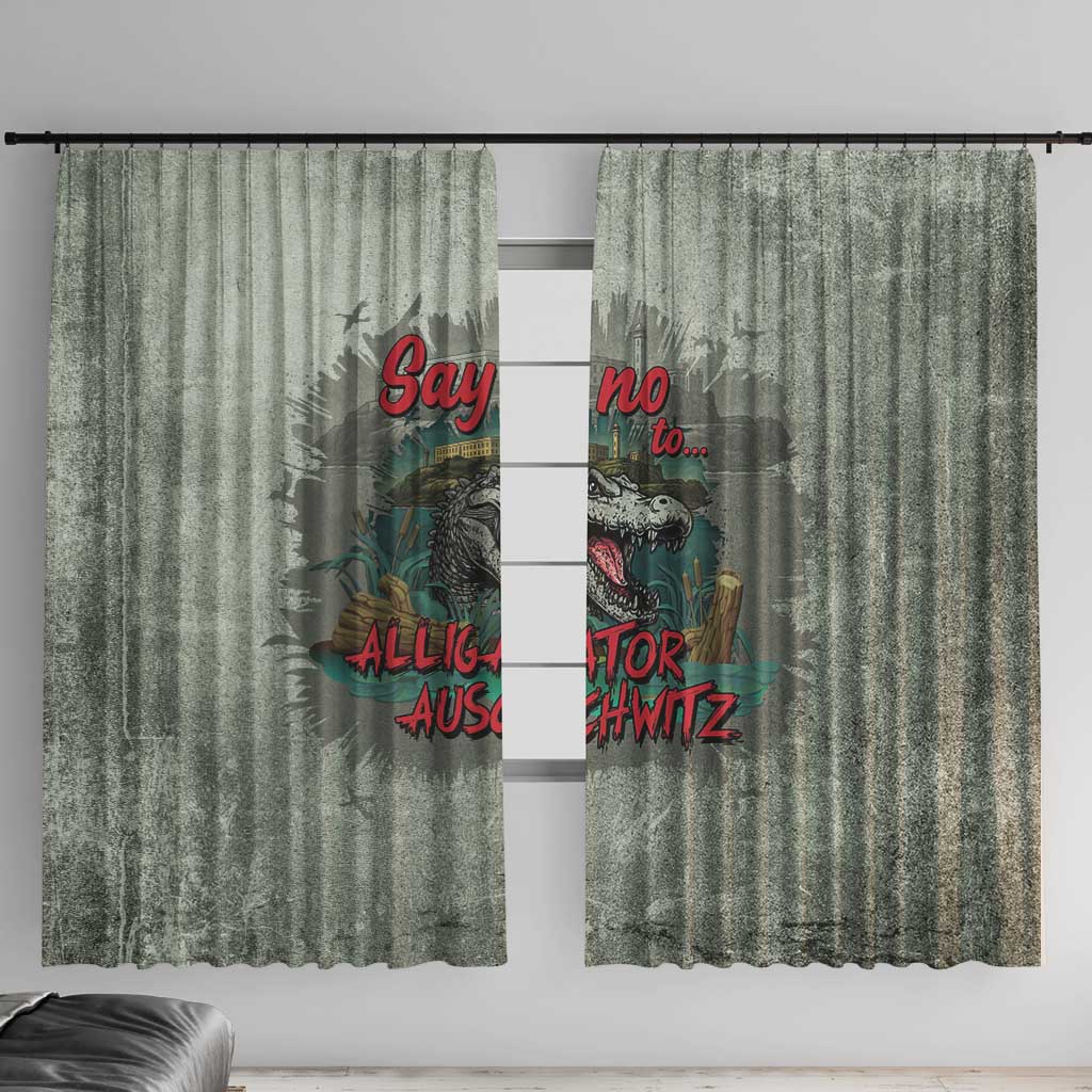 Say No To Alligator Auschwitz Window Curtain - Wonder Print Shop