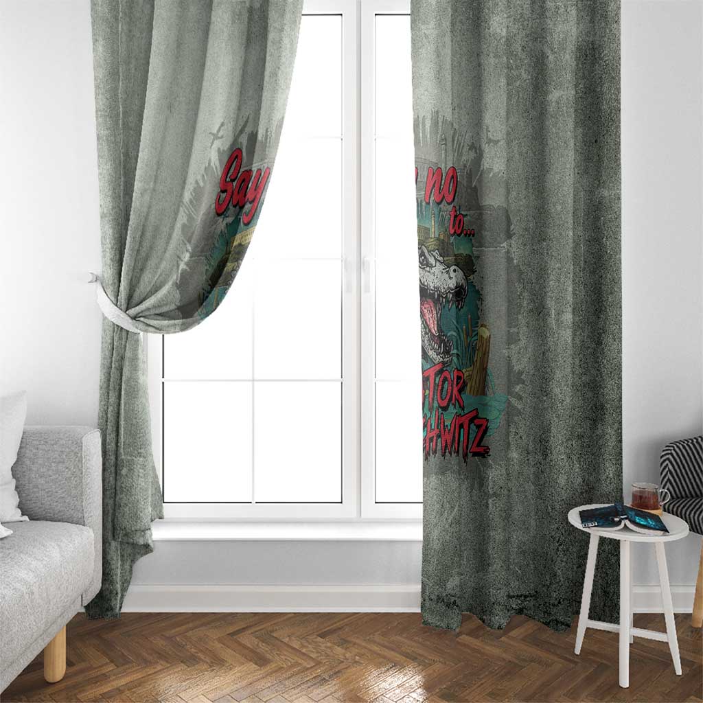 Say No To Alligator Auschwitz Window Curtain - Wonder Print Shop