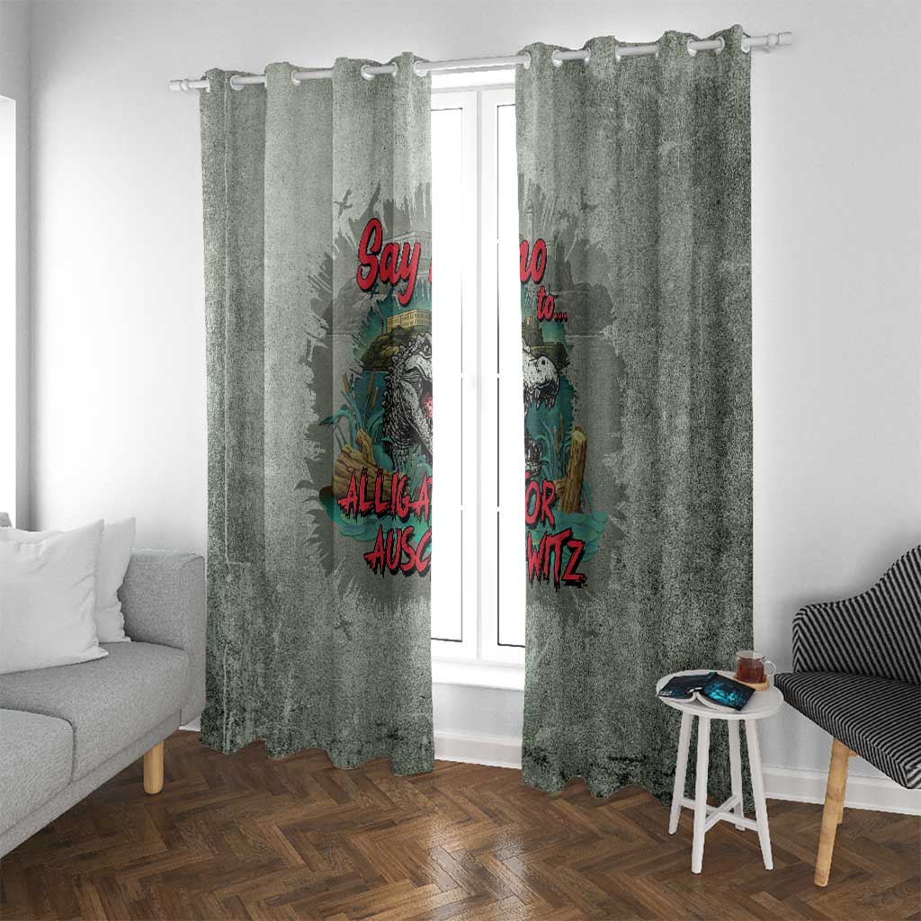 Say No To Alligator Auschwitz Window Curtain - Wonder Print Shop