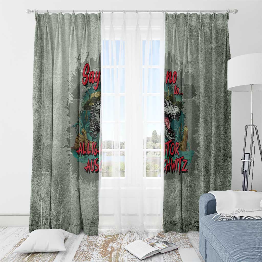 Say No To Alligator Auschwitz Window Curtain - Wonder Print Shop