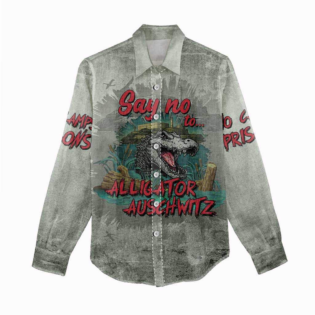 Say No To Alligator Auschwitz Women Casual Shirt - Wonder Print Shop