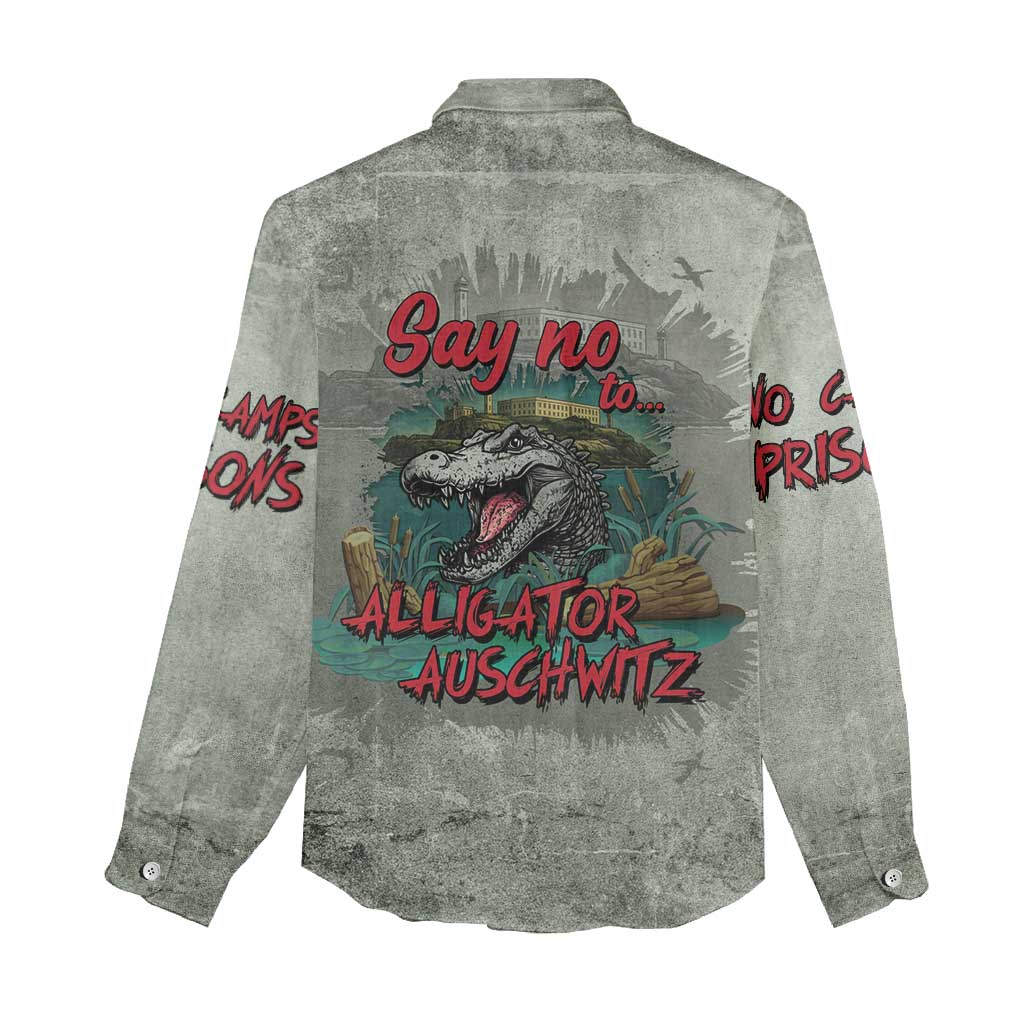 Say No To Alligator Auschwitz Women Casual Shirt - Wonder Print Shop