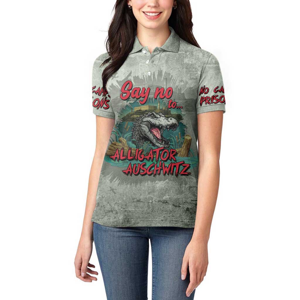 Say No To Alligator Auschwitz Women Polo Shirt - Wonder Print Shop