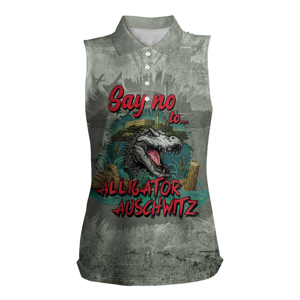 Say No To Alligator Auschwitz Women Sleeveless Polo Shirt - Wonder Print Shop