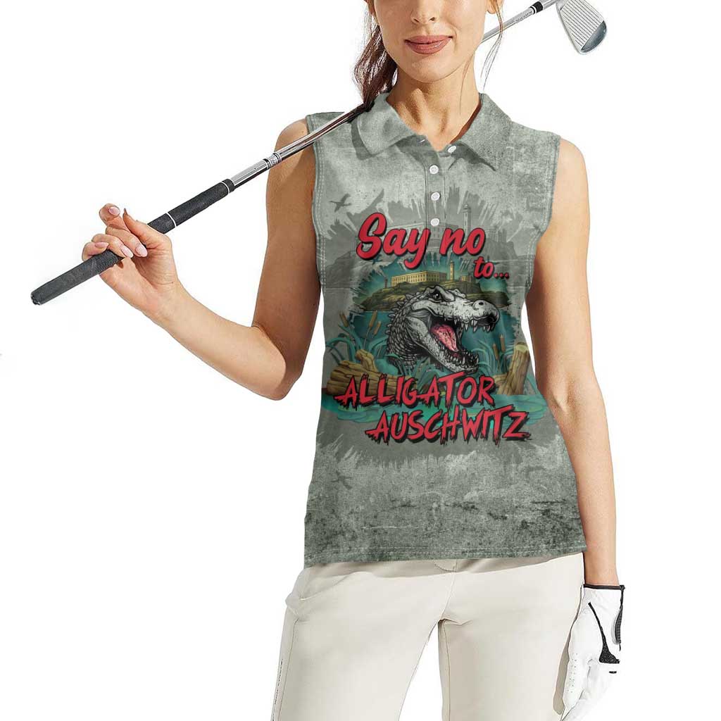 Say No To Alligator Auschwitz Women Sleeveless Polo Shirt - Wonder Print Shop